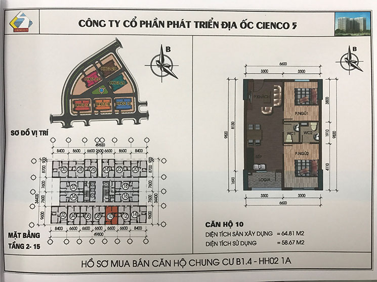 Thiết kế căn hộ 10 chung cư B1.4 HH02 Thanh Hà