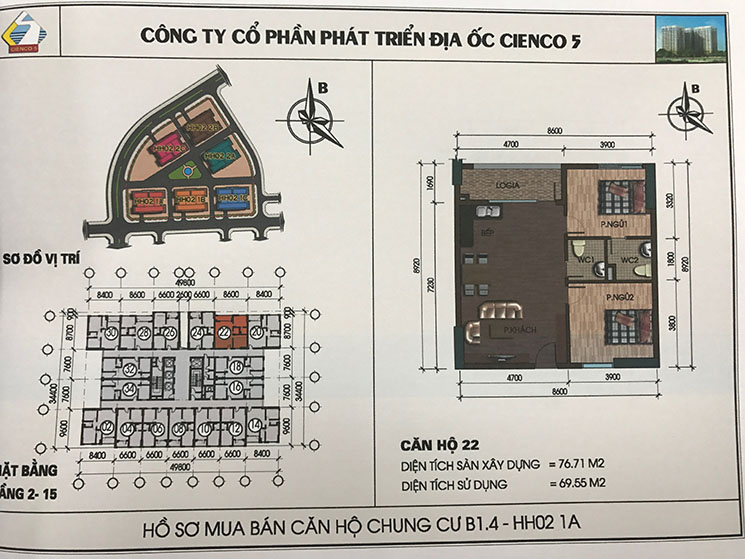 Thiết kế căn hộ 22 chung cư B1.4 HH02 Thanh Hà