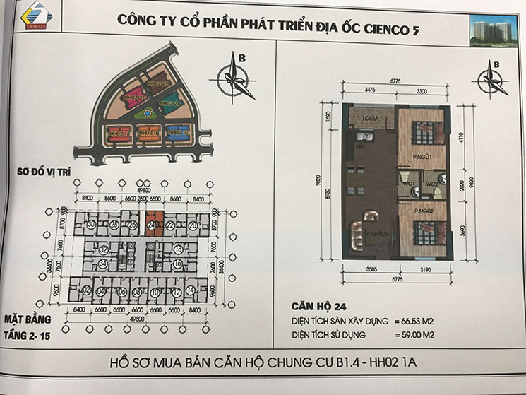 Thiết kế căn hộ 24 chung cư B1.4 HH02 Thanh Hà