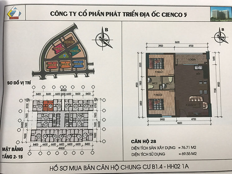 Thiết kế căn hộ 28 chung cư B1.4 HH02 Thanh Hà