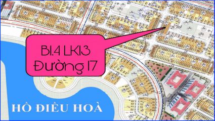 Bán liền kề thanh hà b1.4 liền kề 13 diện tích 100m2 đường 17m giá 4,1tỷ