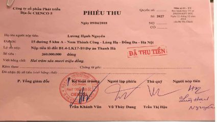 Lệ Phí Sang Tên Liền Kề Thanh Hà,Biệt Thự ,Chung Cư Thanh Hà Cienco 5