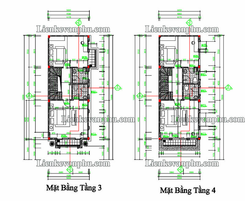 thiết kế liền kề V5 V6 căn góc 73 m2